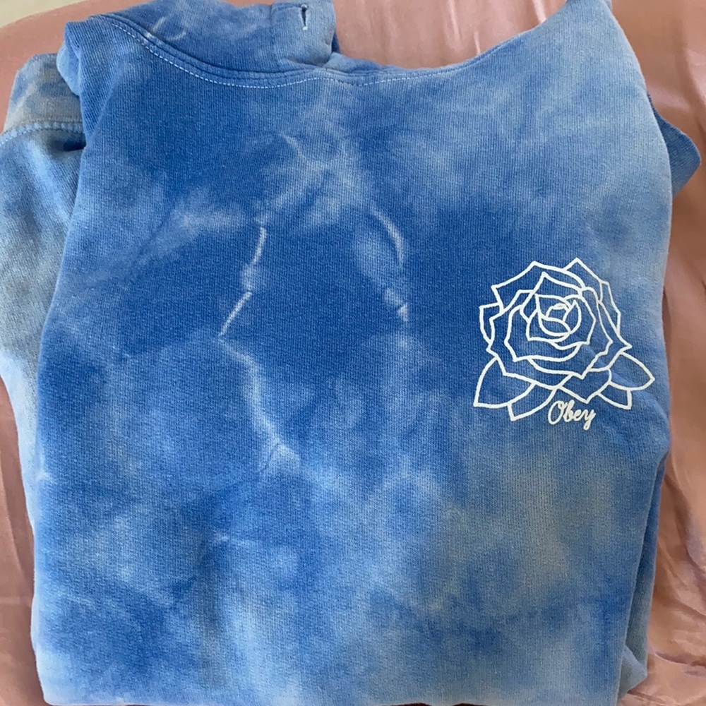 obey blue hoodie
